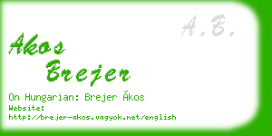 akos brejer business card
